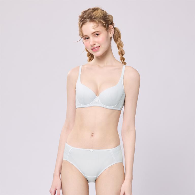 【思薇爾】耍花Young系列A-D罩軟鋼圈素面透氣舒適包覆少女內衣(冷光灰)