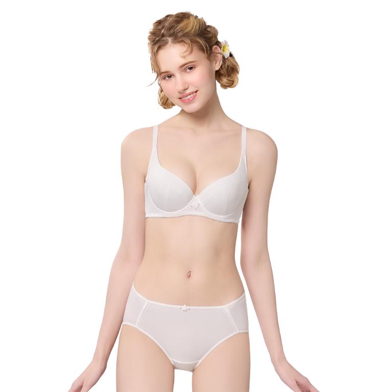 【思薇爾】耍花Young系列A-D罩軟鋼圈素面透氣舒適包覆少女內衣(瓷白色)