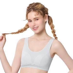 【思薇爾】耍花Young系列M-XXL無鋼圈素面透氣舒適包覆少女短背心(冷光灰)