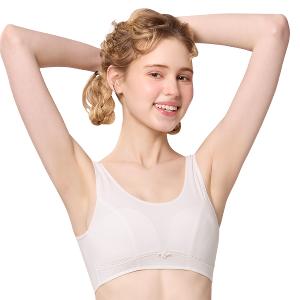 【思薇爾】耍花Young系列M-XXL無鋼圈素面透氣舒適包覆少女短背心(瓷白色)