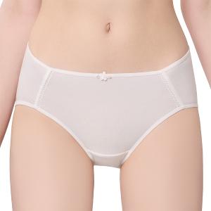 【思薇爾】耍花Young系列M-XXL舒適透氣素面中腰三角女內褲(瓷白色)