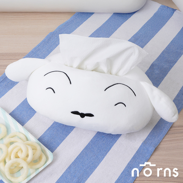 蠟筆小新小白造型絨毛面紙套-小白大頭