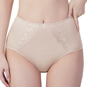 【思薇爾】舒漾Bra系列L-3XL涼感消臭蕾絲高腰三角女內褲(幽靜膚)