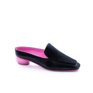 真皮穆勒粉跟貼貼鞋