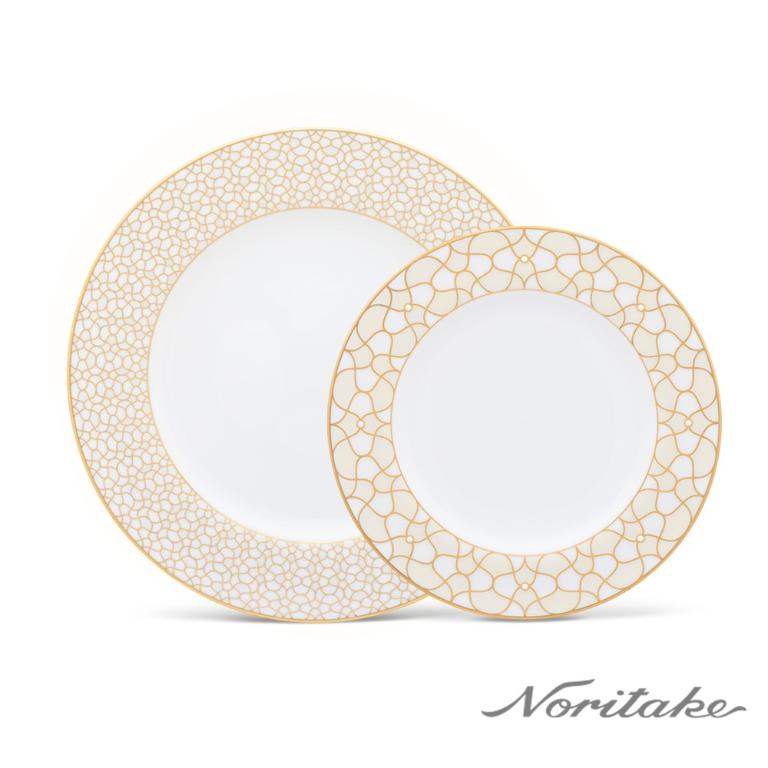 Noritake 白金盛宴系列-雙盤組(21+27CM)(禮盒組)