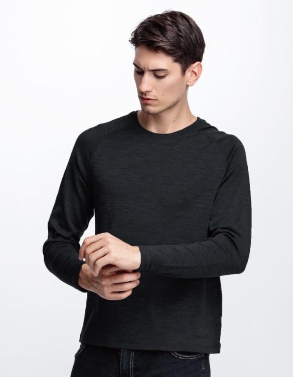 JORDON 男款 圓領利諾羊毛保暖衣