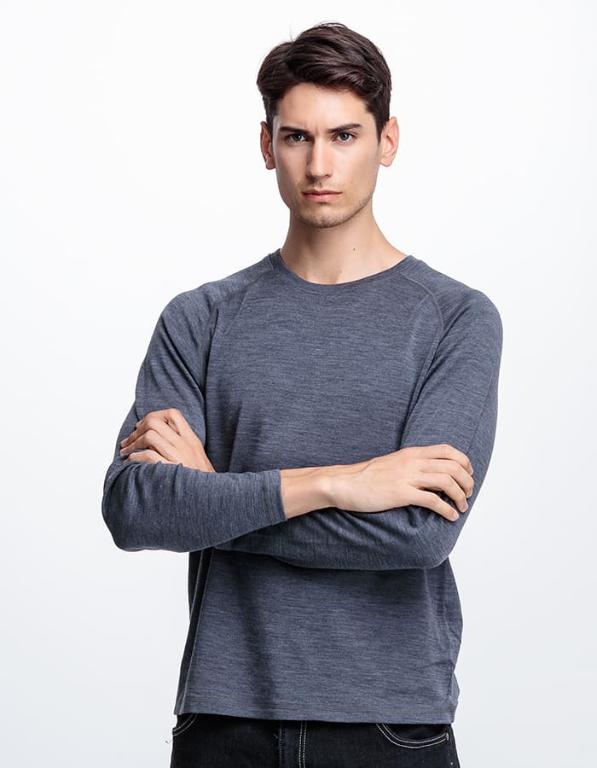 JORDON 男款 圓領利諾羊毛保暖衣