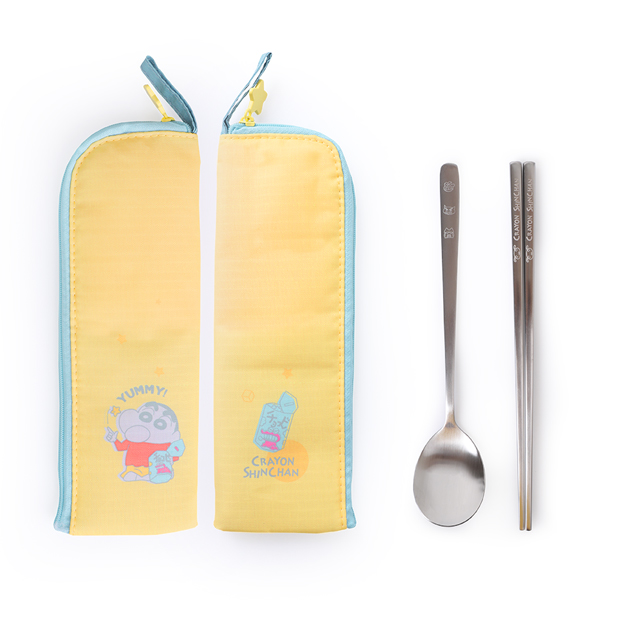 蠟筆小新不鏽鋼隨行餐具組-巧克比