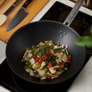 附蓋中式炒鍋 鐵 30CM