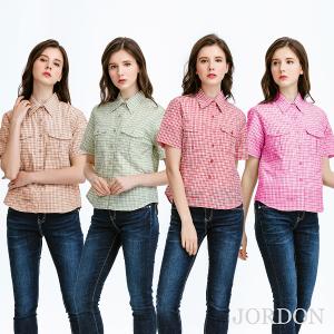 JORDON 經典復古風女格子襯衫