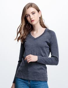 JORDON 女款V領美利諾羊毛保暖衣