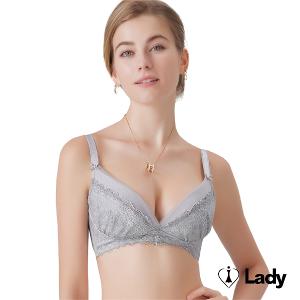 Lady 花畔微夢系列 B-F罩 無鋼圈 調整型 內衣 (晨曦灰)