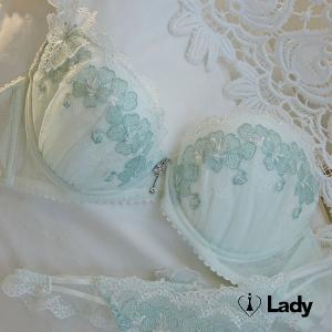 Lady 綺漾春雪系列 B-F罩 法式 刺繡 蕾絲 內衣 (晶漾綠)