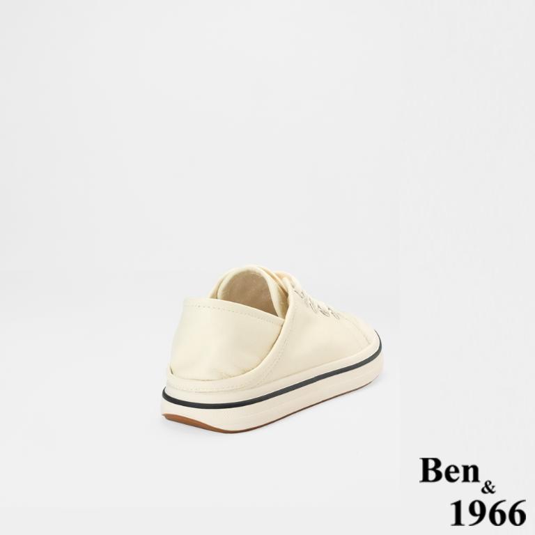 Ben&1966高級頭層牛皮流行柔軟舒適休閒鞋-米白(256512)