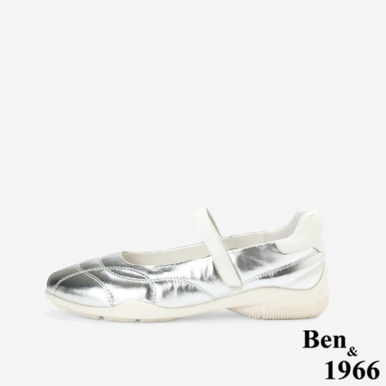 Ben&1966 Ben&1966高級頭層牛皮舒適厚底休閒包鞋-銀(256381