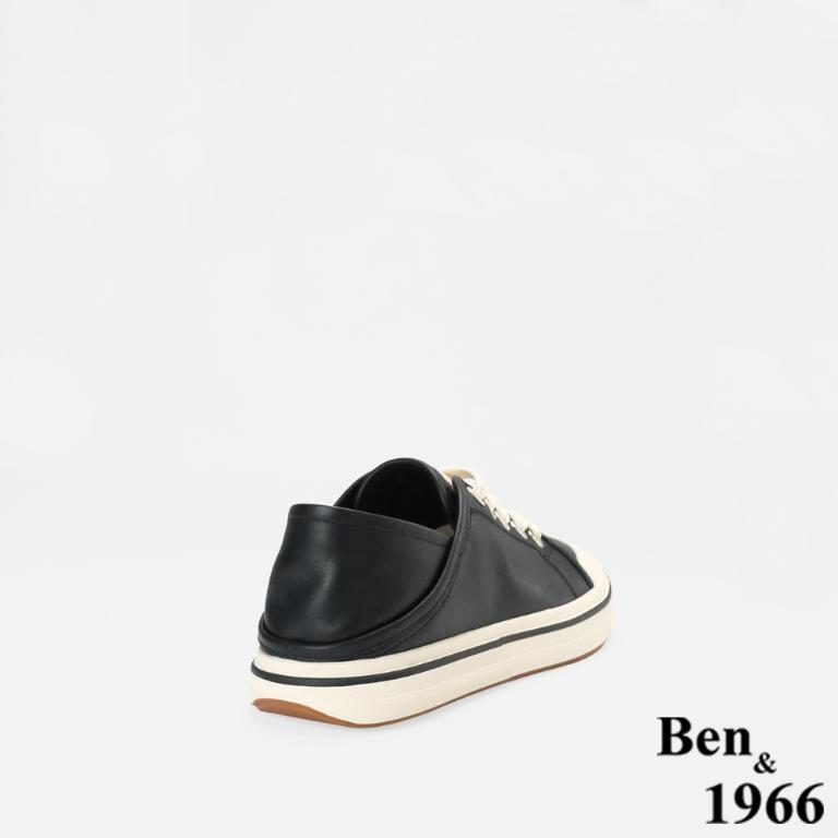 Ben&1966高級頭層牛皮流行柔軟舒適休閒鞋-黑(256511)