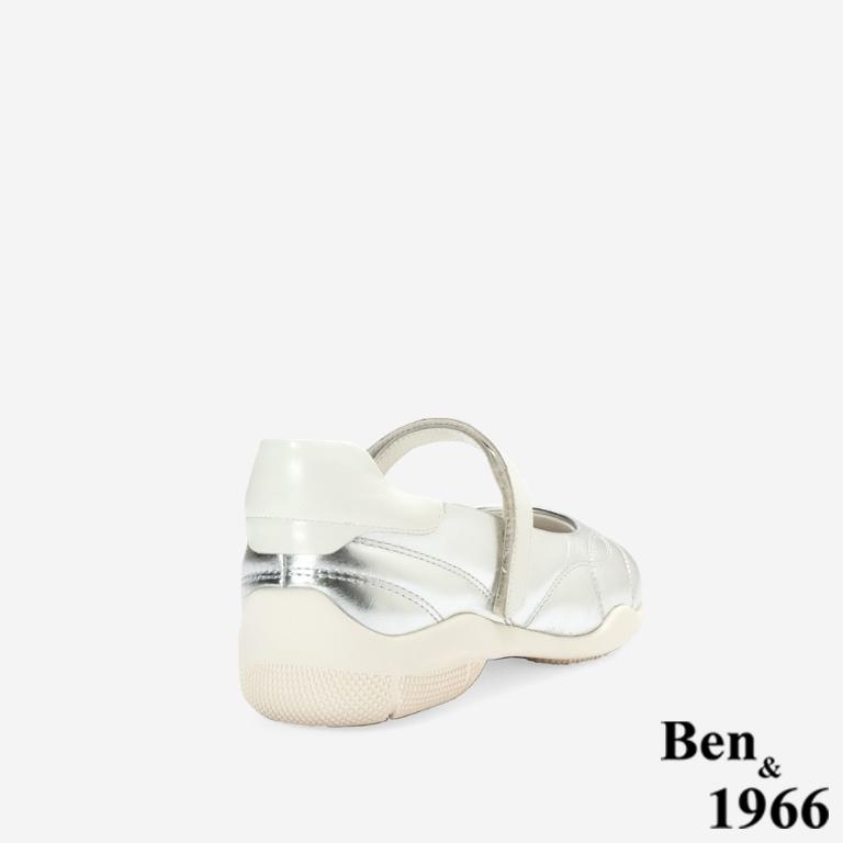 Ben&1966高級頭層牛皮舒適厚底休閒包鞋-銀(256381)