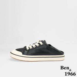 Ben&1966高級頭層牛皮流行柔軟舒適休閒鞋-黑(256511)