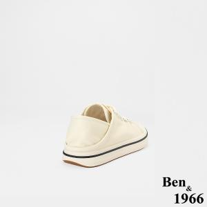 Ben&1966高級頭層牛皮流行柔軟舒適休閒鞋-米白(256512)