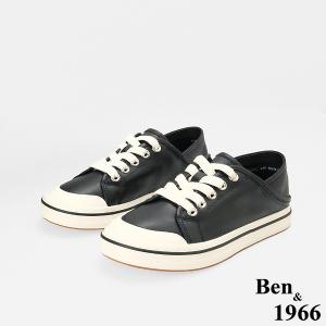 Ben&1966高級頭層牛皮流行柔軟舒適休閒鞋-黑(256511)