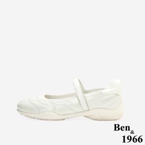 Ben&1966高級頭層牛油皮舒適厚底休閒包鞋-米白(256382)