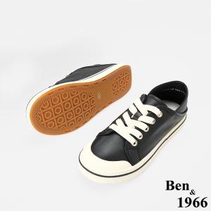 Ben&1966高級頭層牛皮流行柔軟舒適休閒鞋-黑(256511)