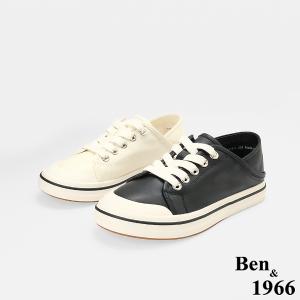 Ben&1966高級頭層牛皮流行柔軟舒適休閒鞋-黑(256511)