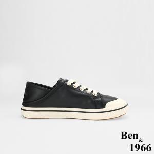 Ben&1966高級頭層牛皮流行柔軟舒適休閒鞋-黑(256511)