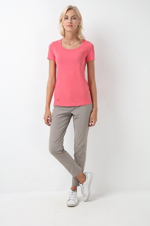 JORDON 女款圓領吸濕快乾彈性短袖T