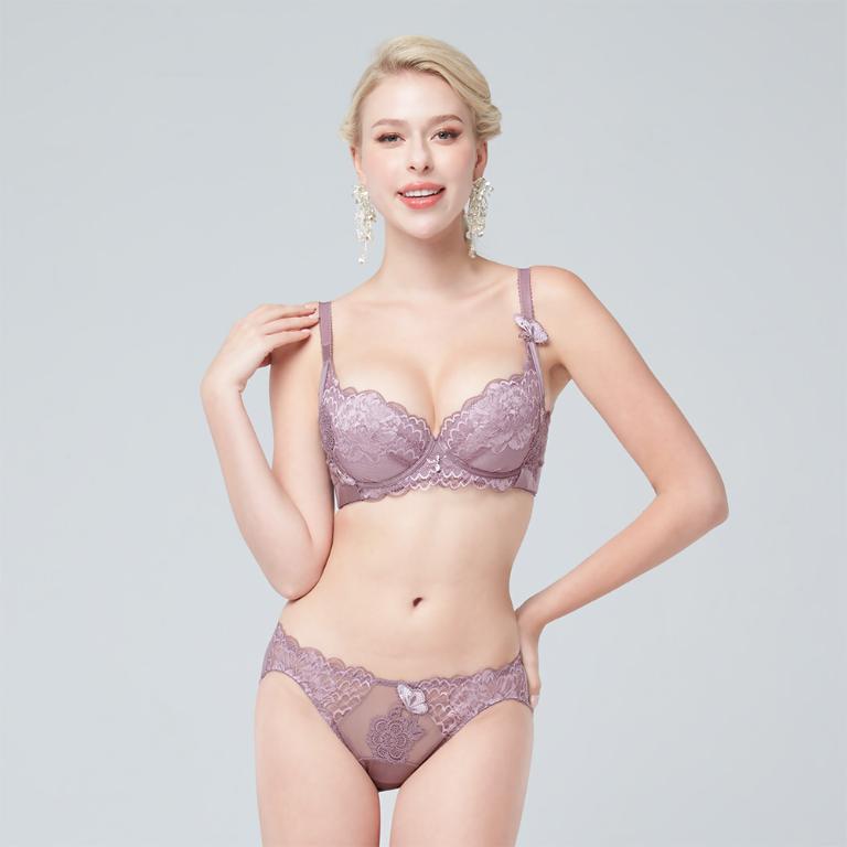 【思薇爾】花都夢蝶系列C-F罩軟鋼圈涼感背心型蕾絲刺繡集中包覆女內衣(粉芯藕)