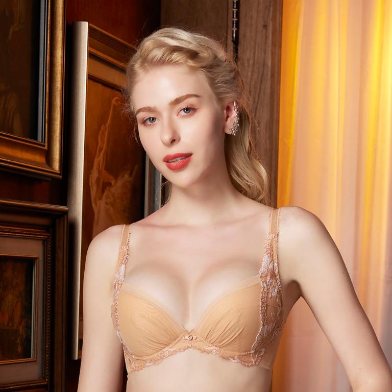 【思薇爾】木槿花神系列B-E罩蕾絲刺繡集中包覆女內衣(紅麥膚)