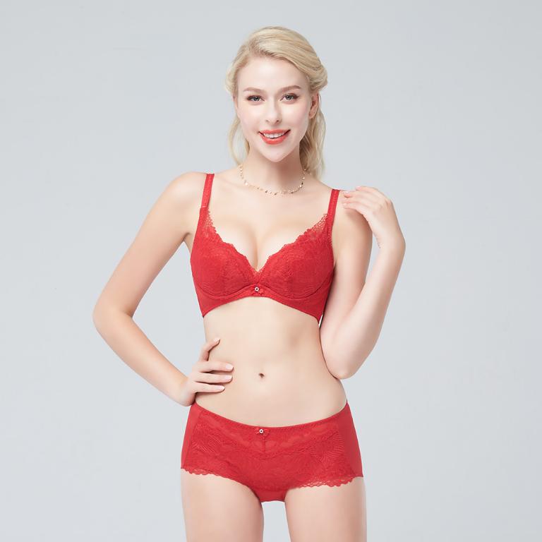 【思薇爾】撩波香雪蘭系列B-E罩蕾絲集中包覆女內衣(酡紅色)