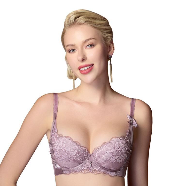 【思薇爾】花都夢蝶系列C-F罩軟鋼圈涼感背心型蕾絲刺繡集中包覆女內衣(粉芯藕)