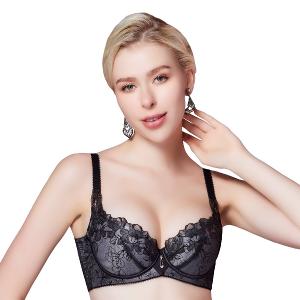 【思薇爾】花蔓巴黎系列C-G罩背心型刺繡集中包覆女內衣(黑色)