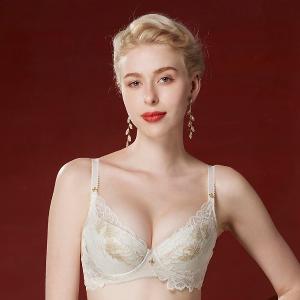 【思薇爾】金戀花羽系列C-F罩軟鋼圈蕾絲集中包覆女內衣(玄米色)