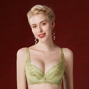 【思薇爾】金戀花羽系列B-E罩軟鋼圈蕾絲集中包覆女內衣(蒲柳綠)