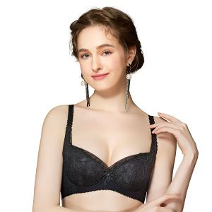 【思薇爾】迷蝶香系列C-G罩背心型蕾絲刺繡包覆女內衣(黑色)