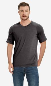 JORDON 男V領 銀纖抗菌短T