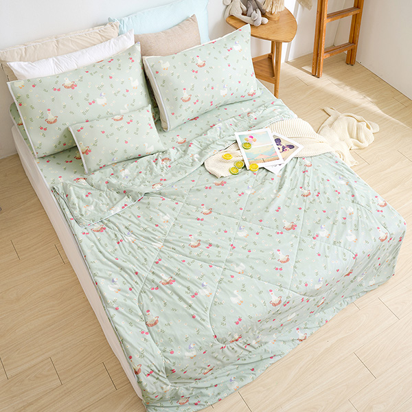 【DUYAN 竹漾】Cool-Fi Huggy 冰絲涼感被/綠茵小鴨 台灣製