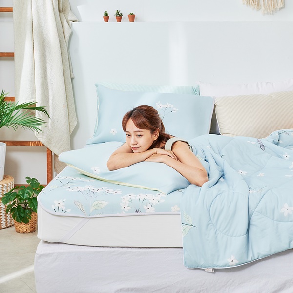 【DUYAN 竹漾】Cool-Fi Huggy 冰絲涼感被/落花漫雪 台灣製