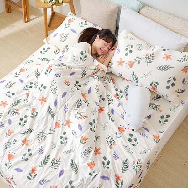 【DUYAN 竹漾】Cool-Fi Huggy 冰絲涼感被/森之花卉 台灣製