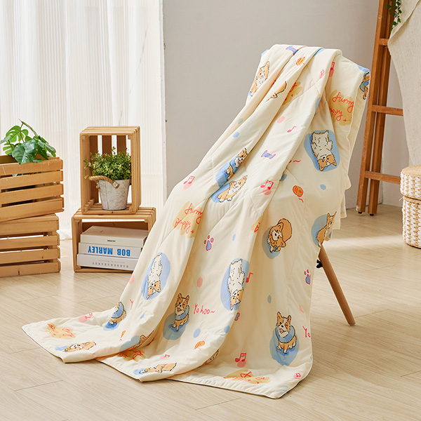 【DUYAN 竹漾】Cool-Fi Huggy 冰絲涼感被/柯基戲水 台灣製