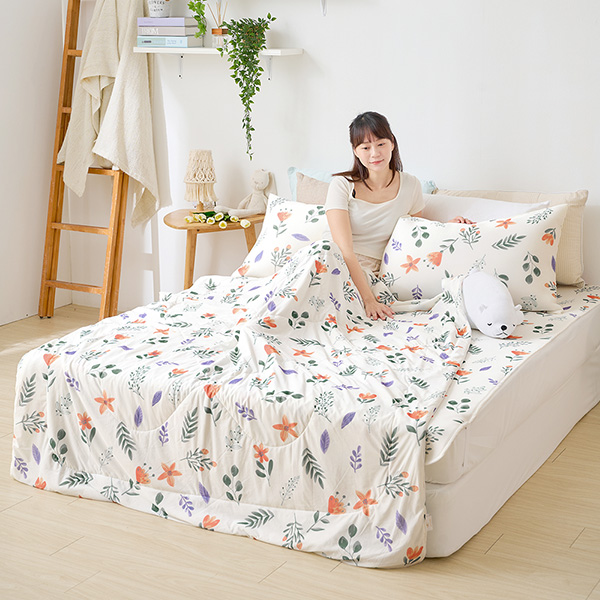 【DUYAN 竹漾】Cool-Fi Huggy 冰絲涼感被/森之花卉 台灣製