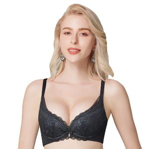 【思薇爾】撩波新花漾系列B-E罩蕾絲集中包覆女內衣(黑色)