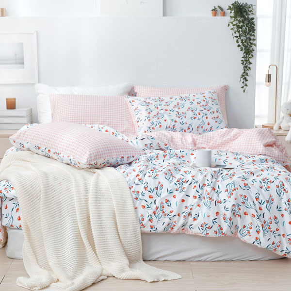 【DUYAN 竹漾】舒柔棉雙人加大床包涼被四件組 / 沁心花漾