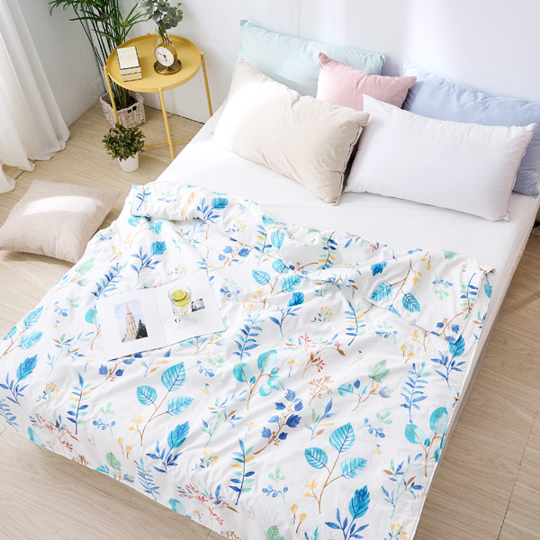 【DUYAN 竹漾】 舒柔棉 涼被/ 藍凝冰花