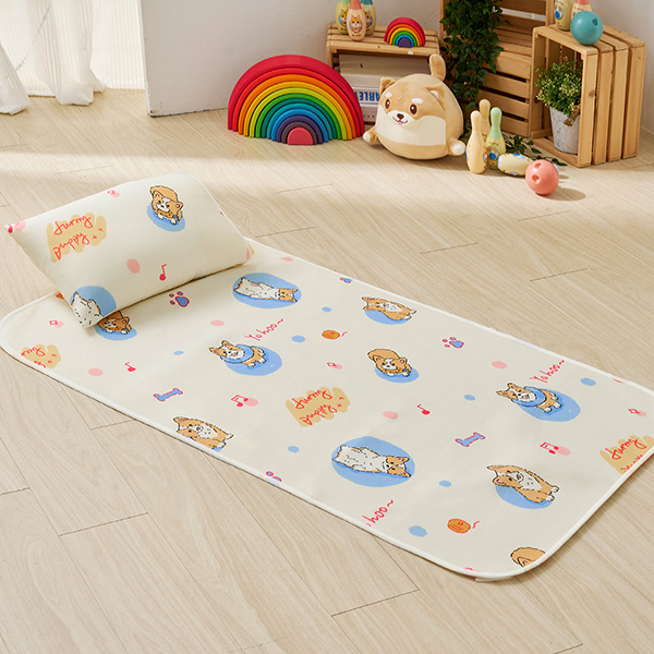 【DUYAN 竹漾】Cool-Fi 透氣涼感6D兒童午睡墊/柯基戲水