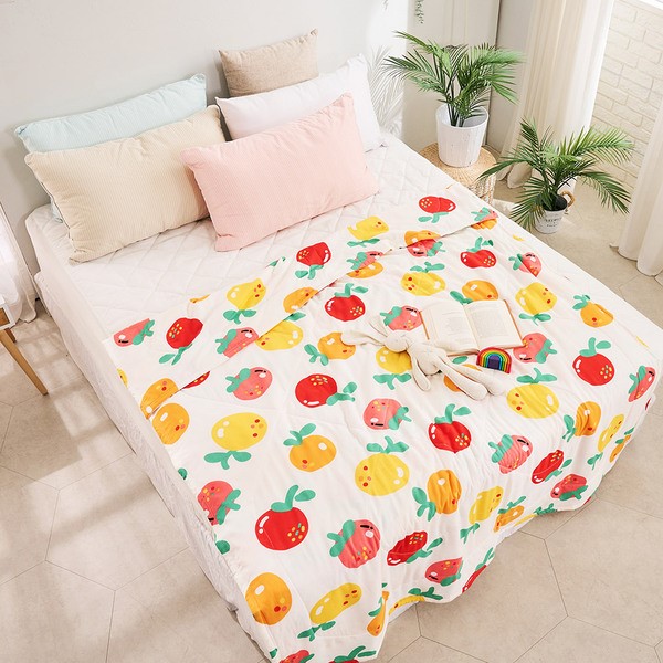 【DUYAN 竹漾】Cool-Fi 空氣涼感被/金黃果子 台灣製