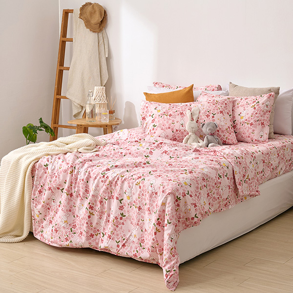 【DUYAN 竹漾】 舒柔棉 涼被/ 兔比花園