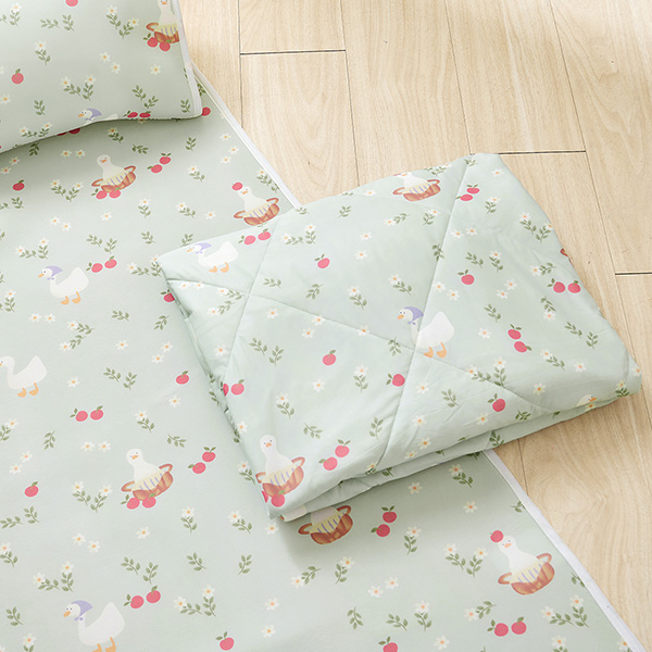 【DUYAN 竹漾】Cool-Fi Huggy 冰絲涼感兒童涼被/綠茵小鴨 台灣製